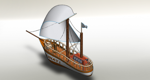 卡通版帆船3D模型图纸 Solidworks设计缩略图